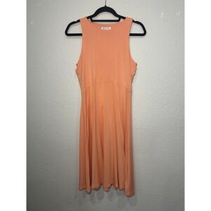 Athleta Santorini Thera Dress Peach Apricot Modal Midi Sleeveless Tall Medium T